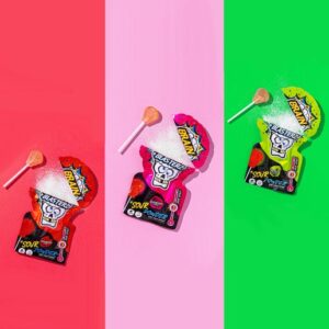 Brain Blasterz Sour Powder Lollipop Candy 10g 30ct UK Import